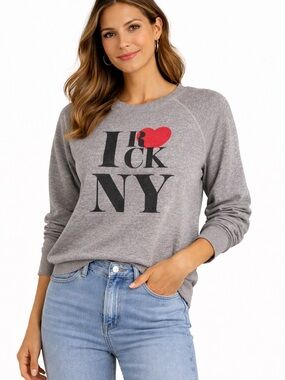 Rebecca Minkoff I R ♥ CK NY Sweatshirt Gray NYC Graphic Pullover Size Large